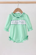 Green embroidery ruffle bubble