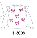 White bow sequin mom&me sweatshirt