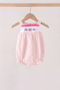 Pink Castle Embroidery Jacquard Bubble