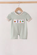 Green Scarecrow Embroidery Romper