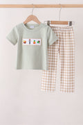 Green Scarecrow Embroidery Pants Set