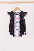 Black ghost spider embroidery ruffle bubble