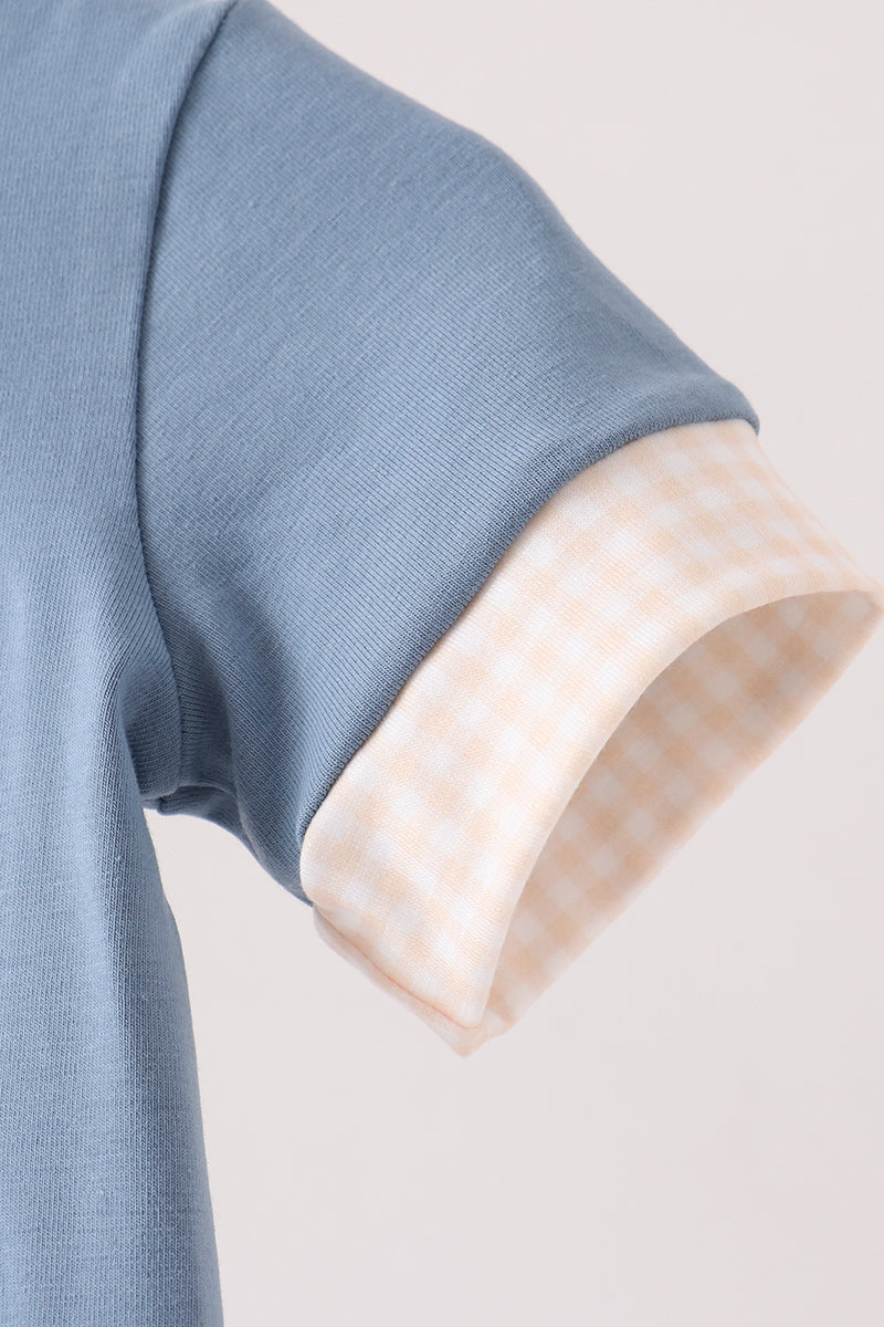Blue Hallo Fall Y'ALL Pumpkin Romper