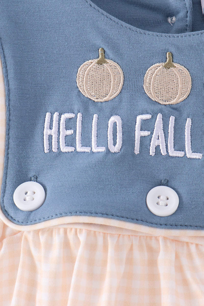Blue Hallo Fall Y'ALL Pumpkin Bubble