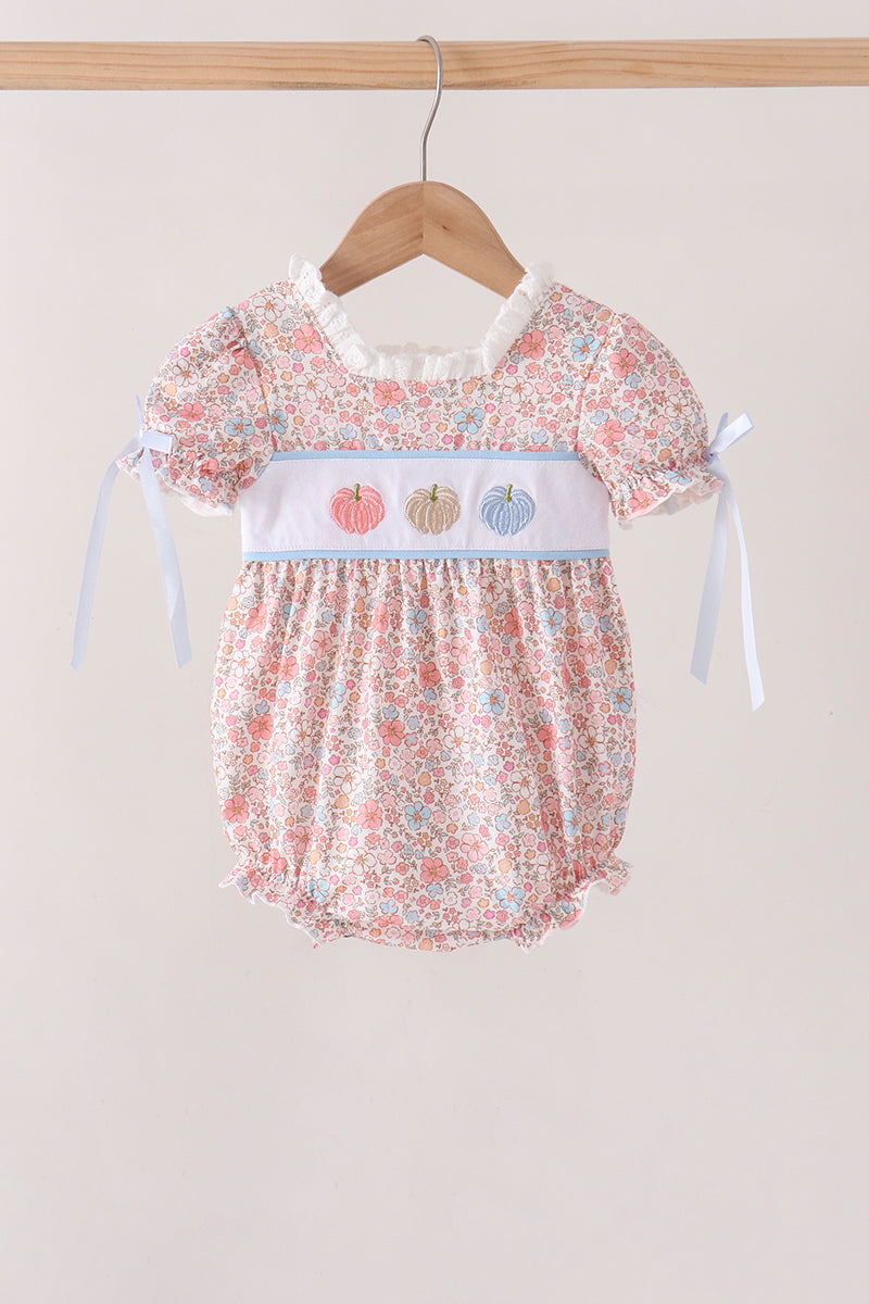 Pink Pumpkin Floral Embroidery Bubble