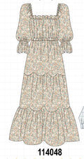 Floral print tiered mom dress
