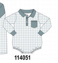 Teal pocket plaid bubble