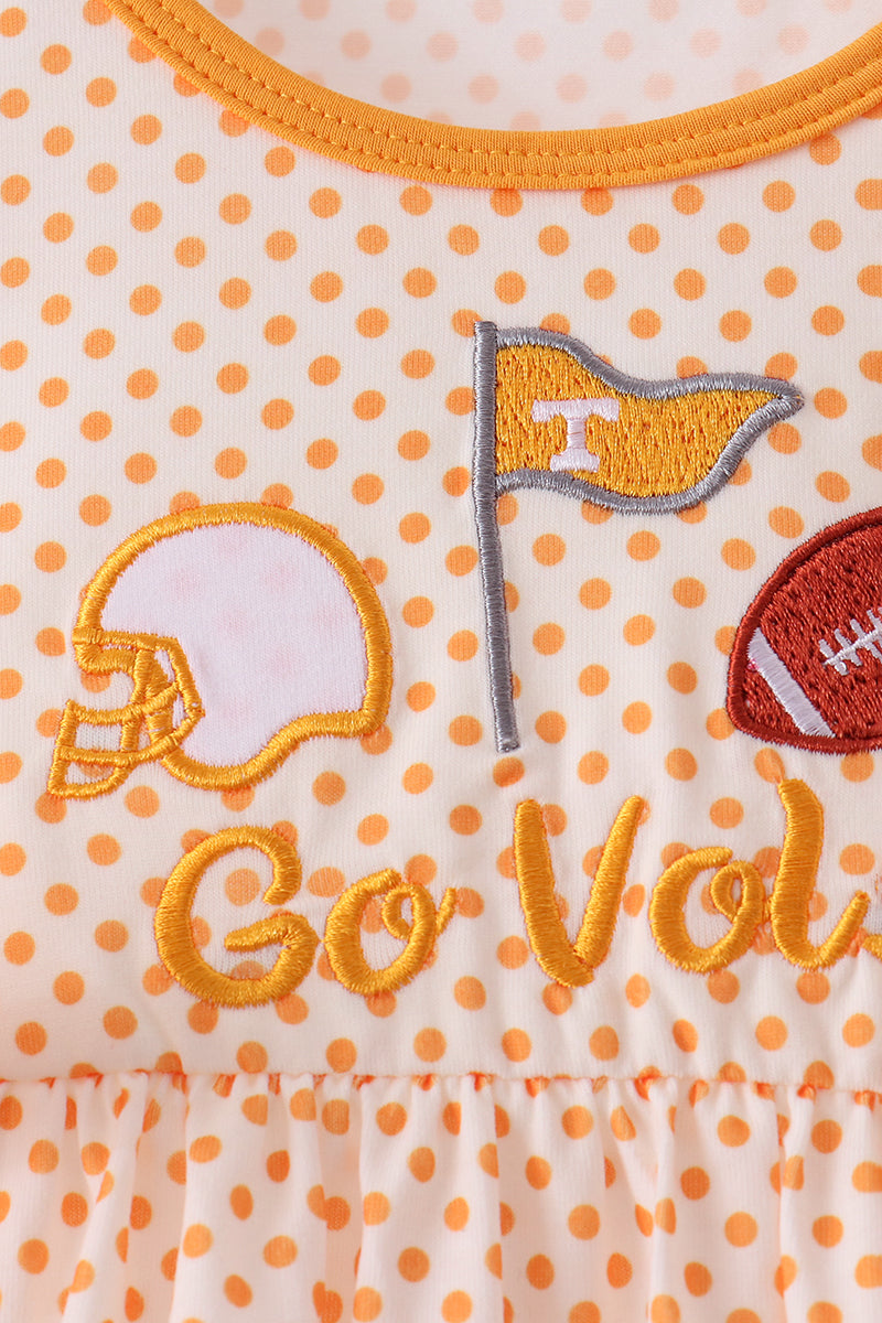 Orange Tennessee Go Vols Embroidery Bow Pants Set