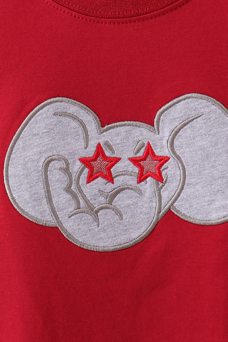 Premium Maroon Alabama elephant applique top