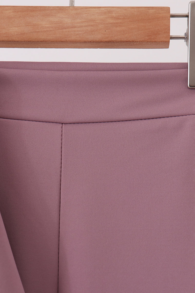 Dusty plum scallped zipper active set