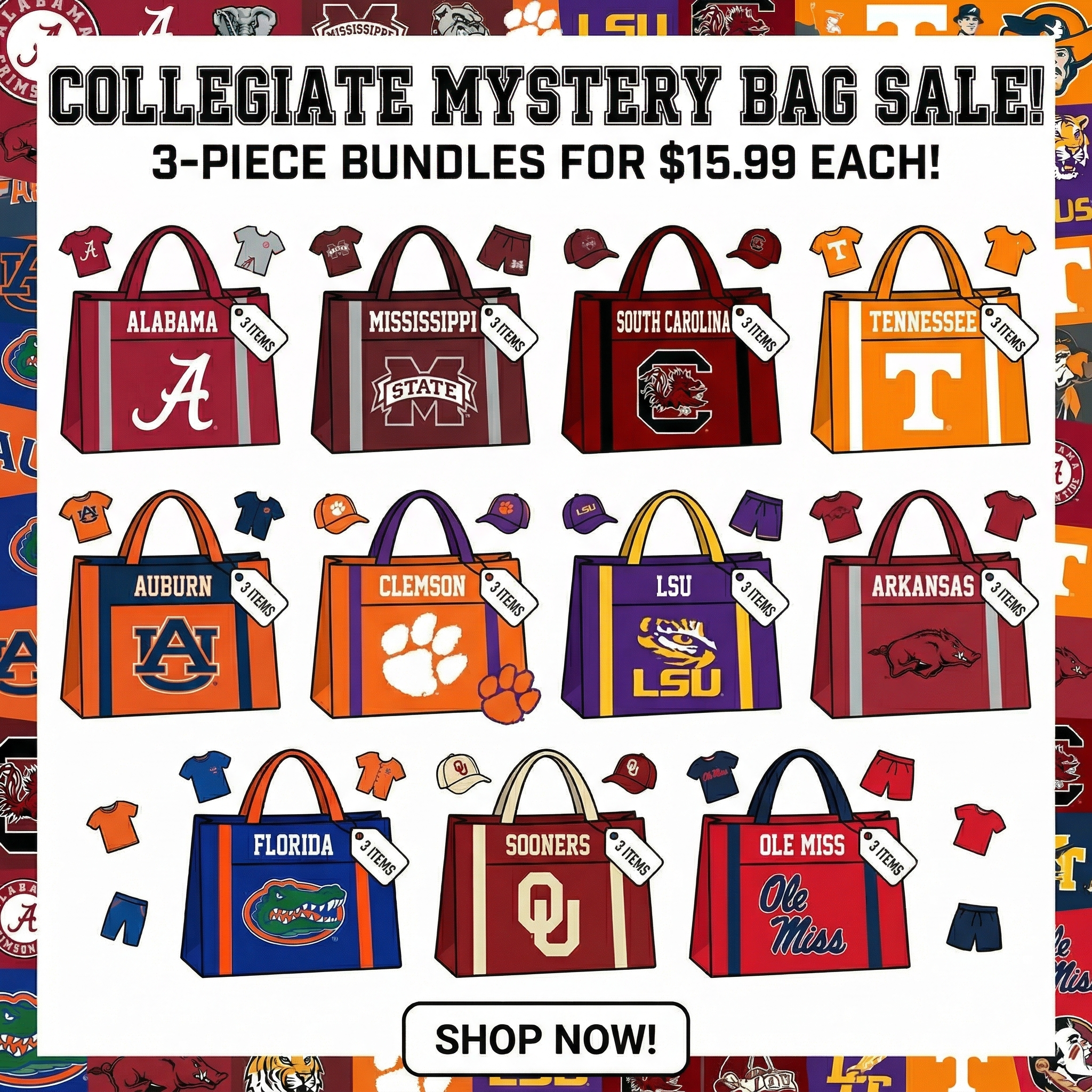Collegiate Mystery Bag 3 pcs bundle