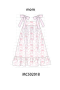 Pink bow print ruffle mom&me dress