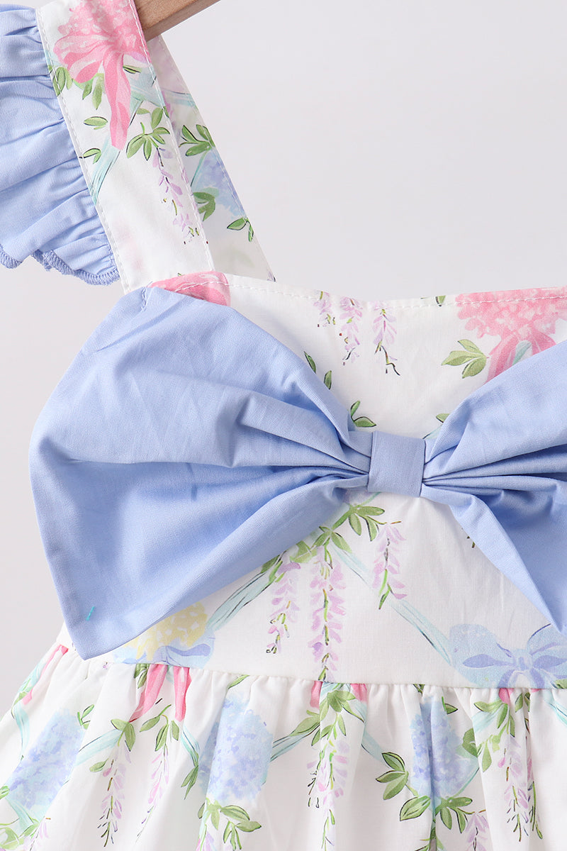 Blue Hydrangea Ruffle Bow Set