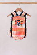 AU Tiger Applique Ruffle Stripe Bubble