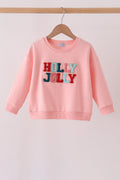 Pink Holly Jolly French Knot Mom&me Top