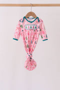 Pink Christmas Tree Embroidery Gown