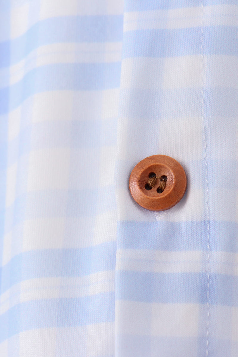 Blue Plaid Button Down Shirt