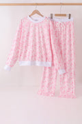 Pink floral print mom&me pants set