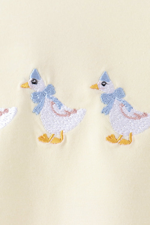 Beige goose embroidery bloomer set