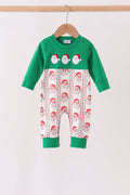 Green Santa Embroidery Romper