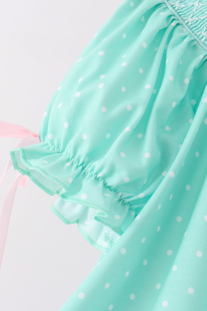 Green Character Smocked Ruffle Pants Set