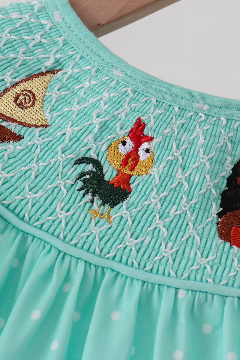 Green Character Smocked Dress