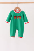 Green Reindeer French Knot Romper