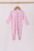 Pink christmas santa claus bamboo romper